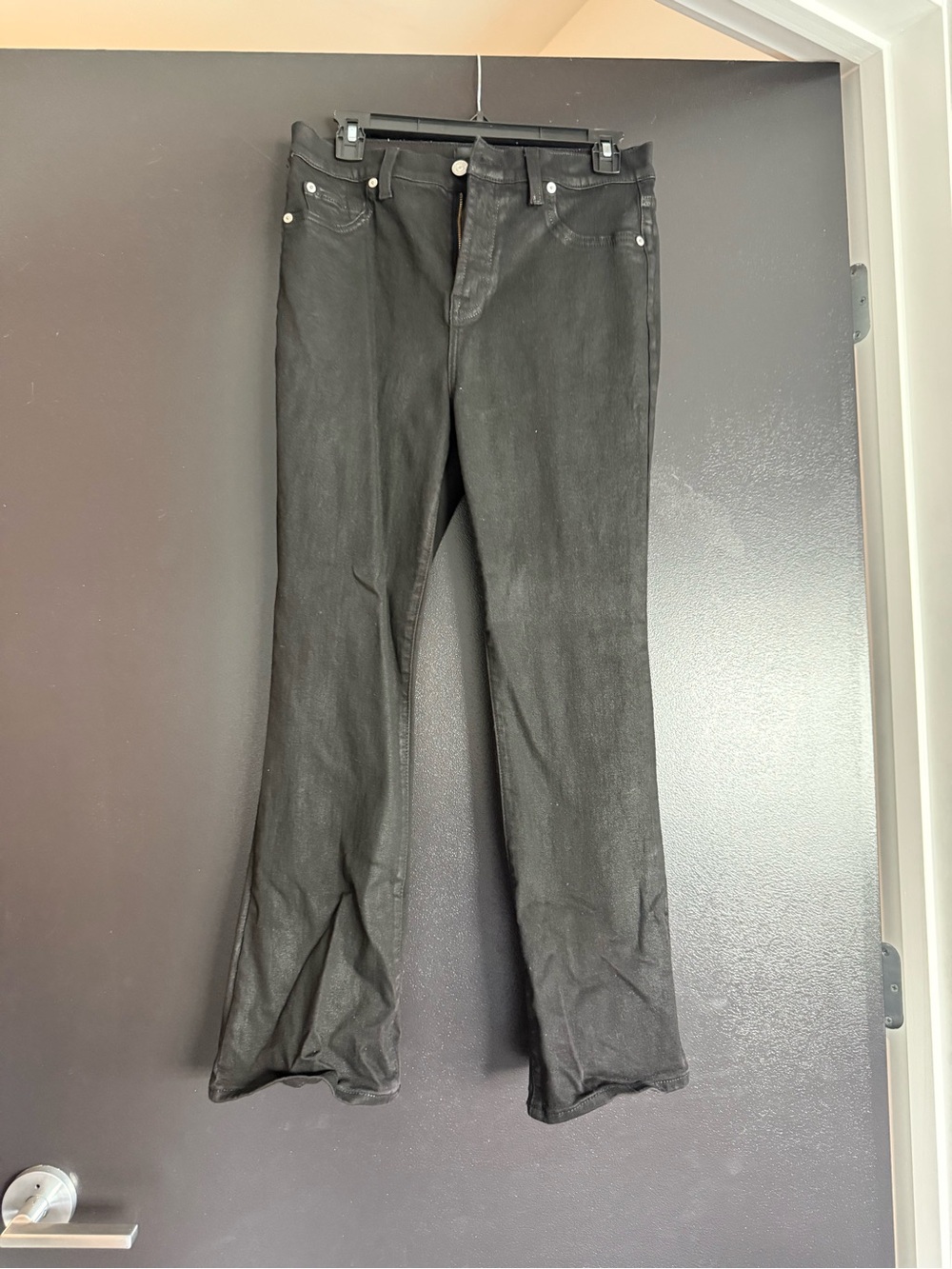 7 For All Mankind Women's Black Straight Leg Jeans